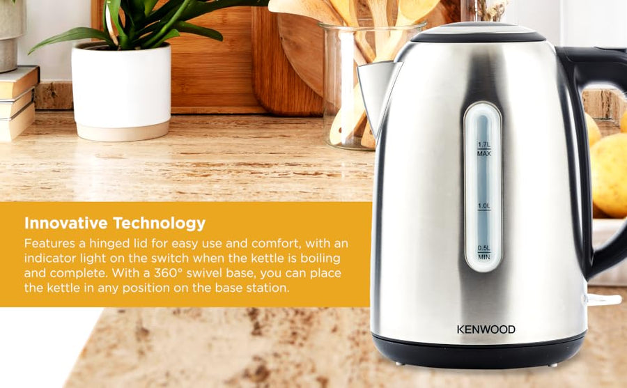 Kenwood Stainless Steel Cordless Kettle, 2200W 1.7L